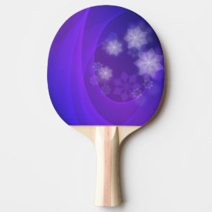 Abstract Flowers On Folded Indigo Background Ping Pong Paddle