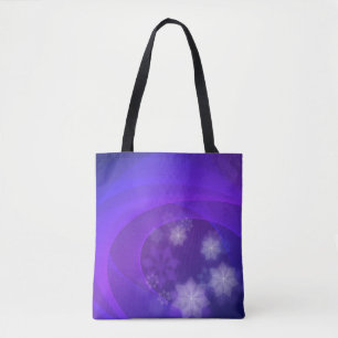 Abstract Flowers On Folded Indigo Background Tote Bag