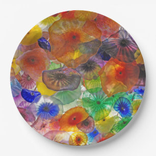 Abstract Flowers Paper Plate