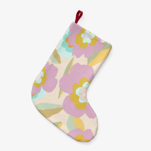 Abstract Flowers Pastel Lilac Floral Pattern Small Christmas Stocking