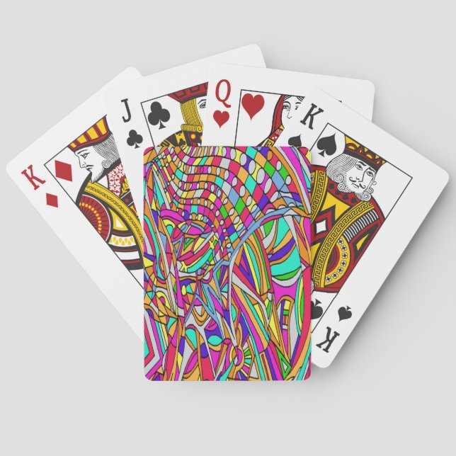 Abstract Flowers Playing Cards (Back)