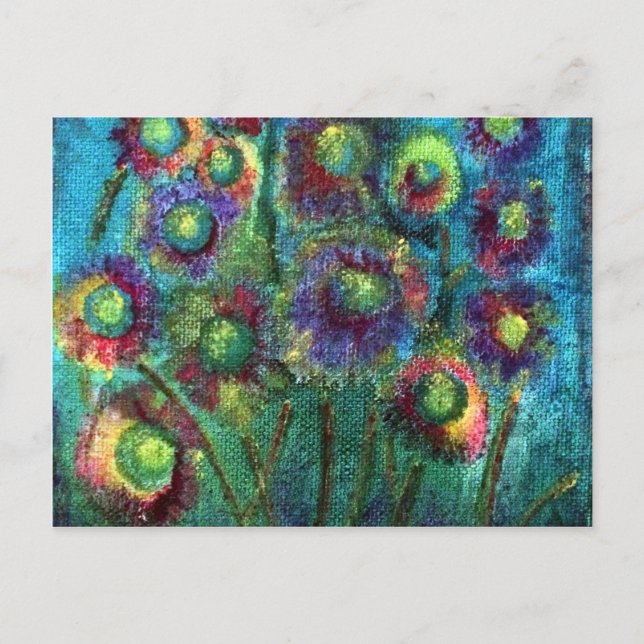 Abstract Flowers Postcard (Front)