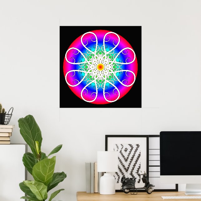 Abstract Flowers Poster (Home Office)