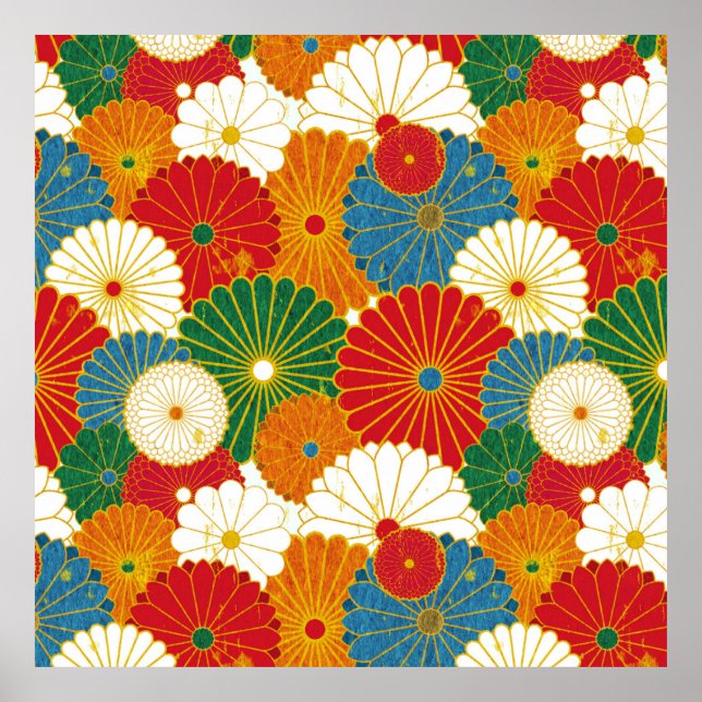 Abstract Flowers Poster (Front)