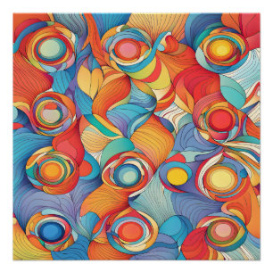 Abstract Flowers Poster
