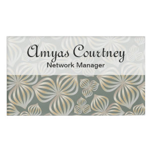 abstract flowers seamless golden grey + your ideas name tag