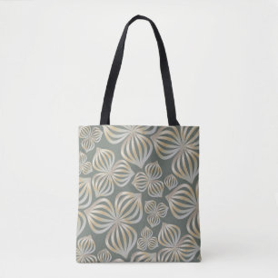 abstract flowers seamless golden grey + your ideas tote bag