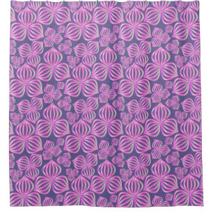 abstract flowers seamless pink blue + your ideas shower curtain