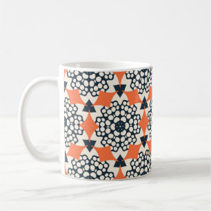 Abstract Flowers: Simple Geometric Vintage Coffee Mug