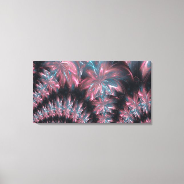 Abstract Flowers Symmetric Arrangement Canvas Print (Front)