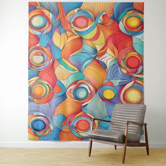 Abstract Flowers Tapestry (In Situ)