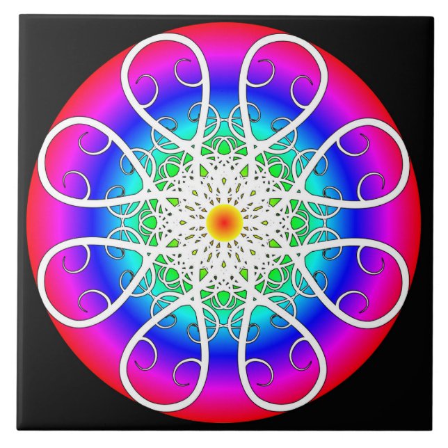 Abstract Flowers Tile (Front)