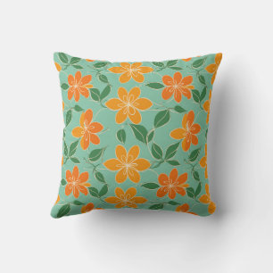 Abstract Flowers Tropical Colors Cushion