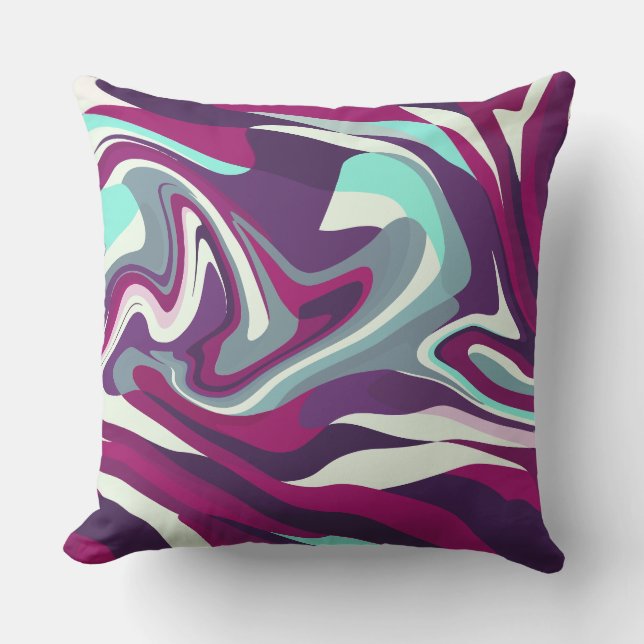 Abstract Flowing Colors Pattern Cushion (Front)