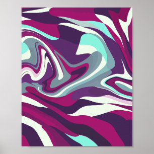 Abstract Flowing Colours Pattern Poster