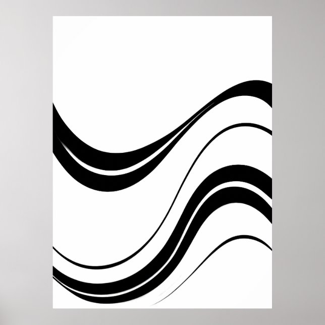 Abstract Flowing Lines Art | Modern Minimalist  Poster (Front)