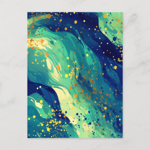 Abstract Flowing Shapes Postcard