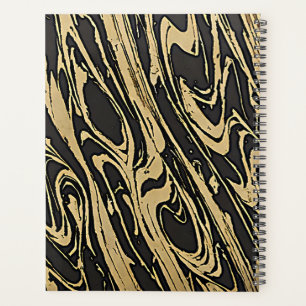 Abstract Fluid Art — Black Marble Effect Planner
