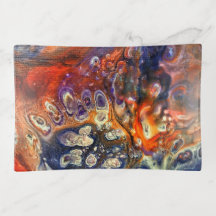 Abstract fluid art green blue red orange
