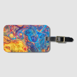 Abstract fluid art luggage tag