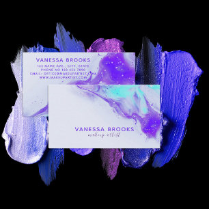 Abstract Fluid Art Mixing Paint Makeup Artist Business Card