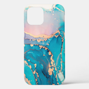Abstract fluid art painting background in alcohol iPhone 12 case
