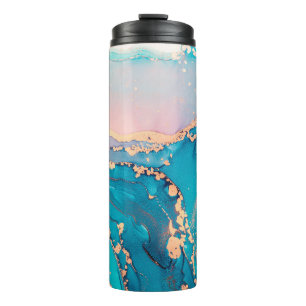 Abstract fluid art painting background in alcohol  thermal tumbler