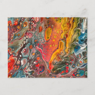 Abstract fluid art postcard