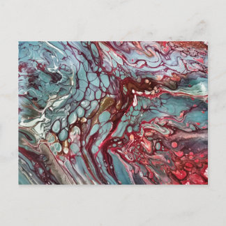Abstract fluid art postcard