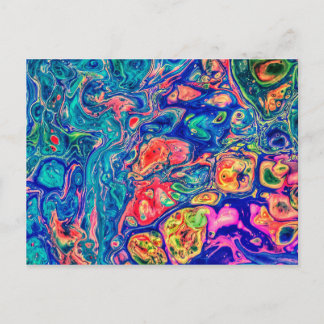 Abstract fluid art postcard