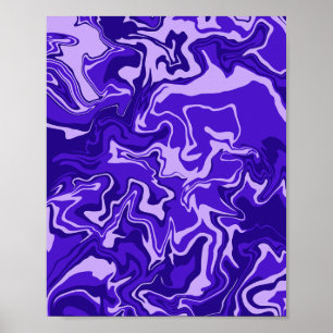 Abstract Fluid Design in Purple Shades Poster