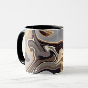 Abstract Fluid Harmony in Warm Earth Tones Mug