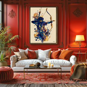 Abstract Fluid Ink Archer – Modern Motion Wall Art