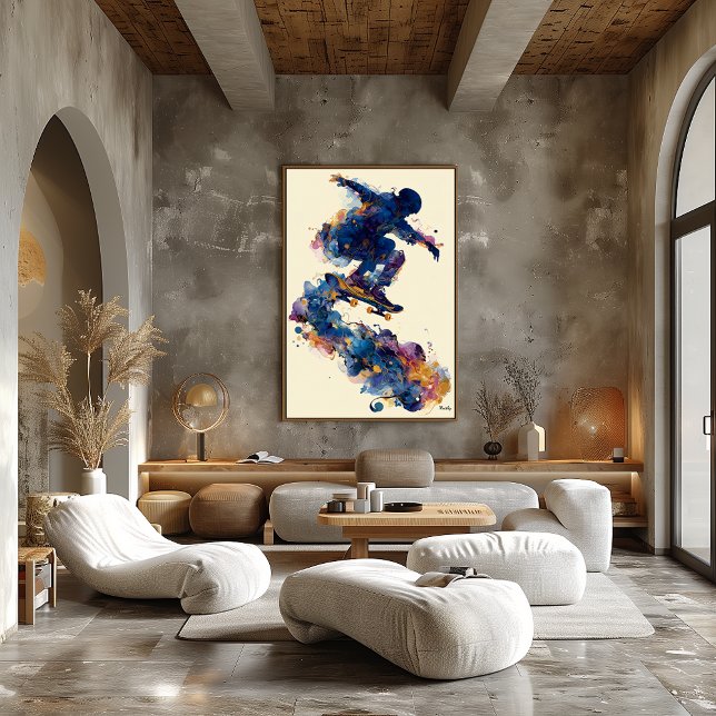 Abstract Fluid Ink Skater – Modern Motion Wall Art (Creator Uploaded)