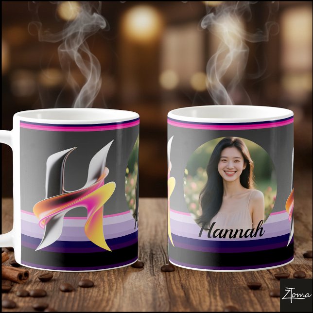 Abstract Fluid Letter H Metallic Neon Coffee Mug (This is a sample design. There are several models to choose from, with the name and color changed.
)