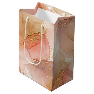 Abstract Fluid Marble in Earthy Warm Hues Medium Gift Bag