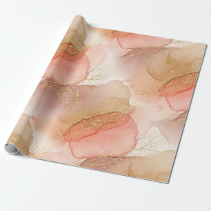 Abstract Fluid Marble in Earthy Warm Hues Wrapping Paper