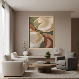 Abstract Fluid Organic Shapes Earthy Tones Canvas Print