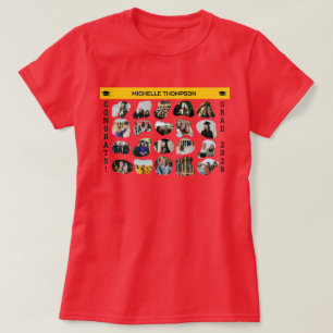 Abstract Fluid Shape 20 Photo Collage Graduation T-Shirt
