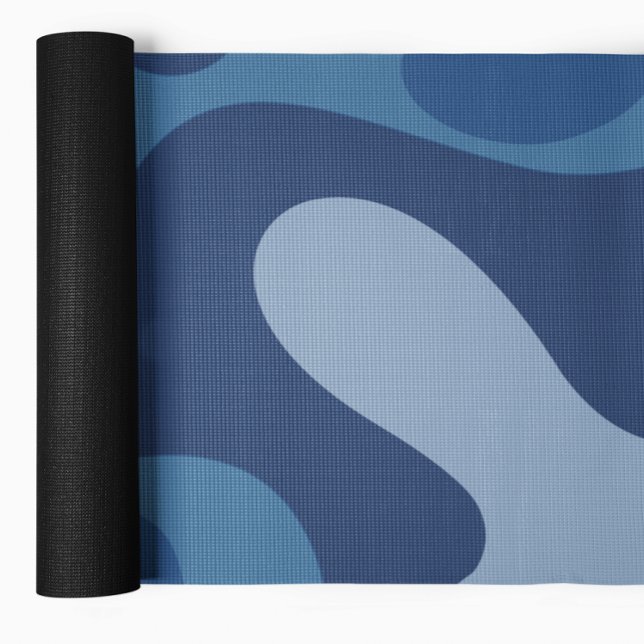 Abstract Fluid Shapes Blue Yoga Mat (Creator Uploaded)