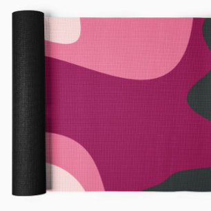 Abstract Fluid Shapes Pink Blush Yoga Mat
