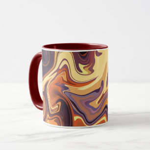 Abstract Fluid Swirl Design in Warm Tones Mug