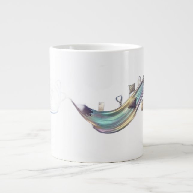 Abstract Fluid Wave Art Graphic T-Shirt Large Coffee Mug (Front)