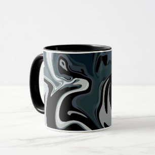 Abstract Fluidity in Monochrome Swirls Mug