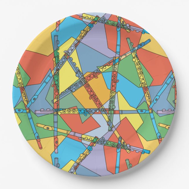 Abstract Flutes Paper Plate (Front)