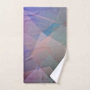 Abstract Flying Particles Geometrical Shapes Bath Towel Set