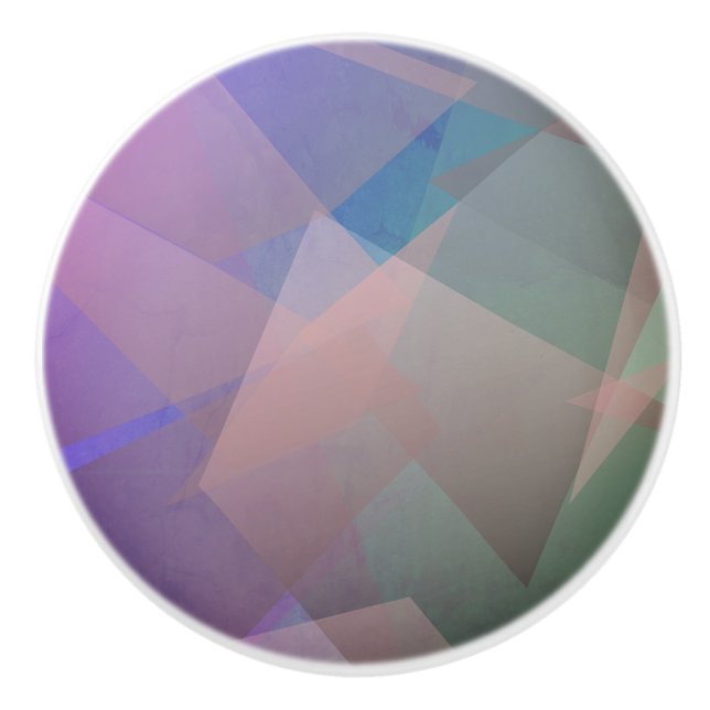 Abstract Flying Particles | Geometrical Shapes Ceramic Knob (Front)