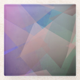 Abstract Flying Particles   Geometrical Shapes Glass Coaster