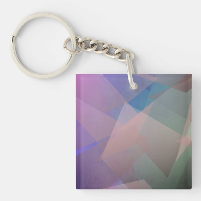 Abstract Flying Particles | Geometrical Shapes Key Ring (Front)