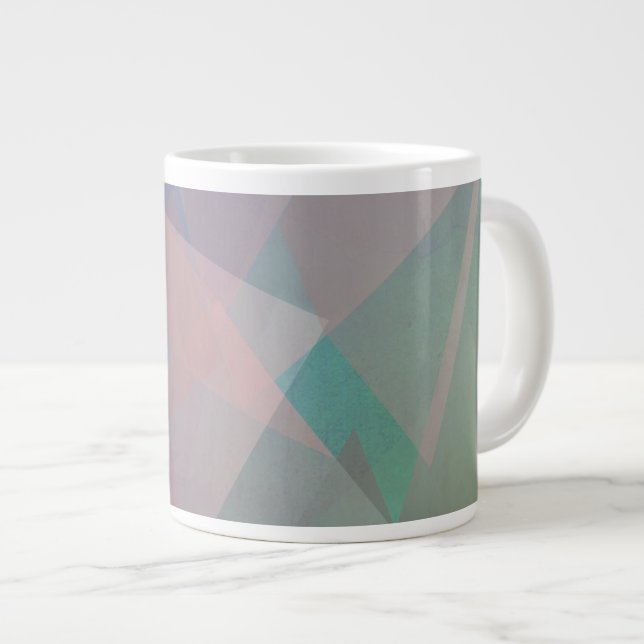 Abstract Flying Particles | Geometrical Shapes Large Coffee Mug (Front Right)